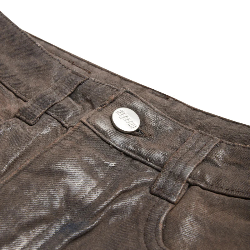 WAX COATED DENIM BROWN