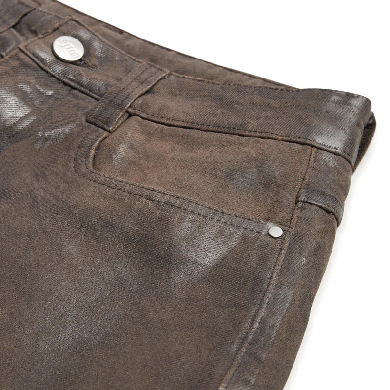 WAX COATED DENIM BROWN