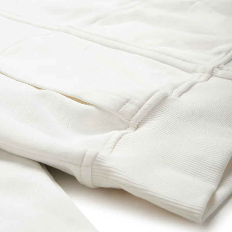 WAFFLE LINED ZIP HOODIE COCONUT WHITE
