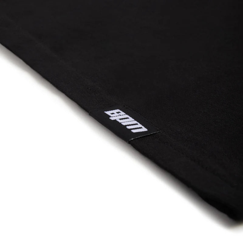 WAFFLE SLEEVE RAGLAN TEE BLACK