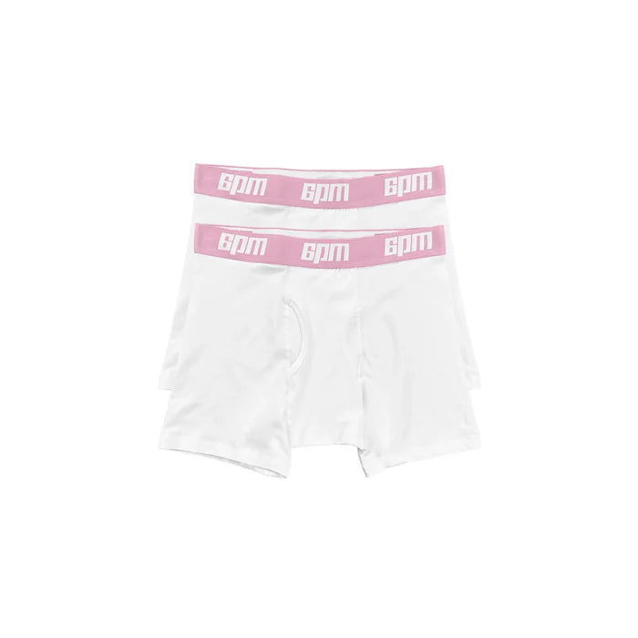 BOXER SHORTS WHITE/PINK (2-PACK)