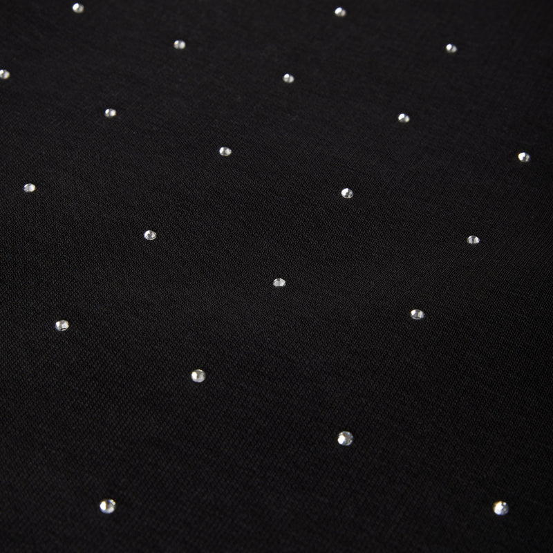RHINESTONE OPEN LEG JOGGER BLACK
