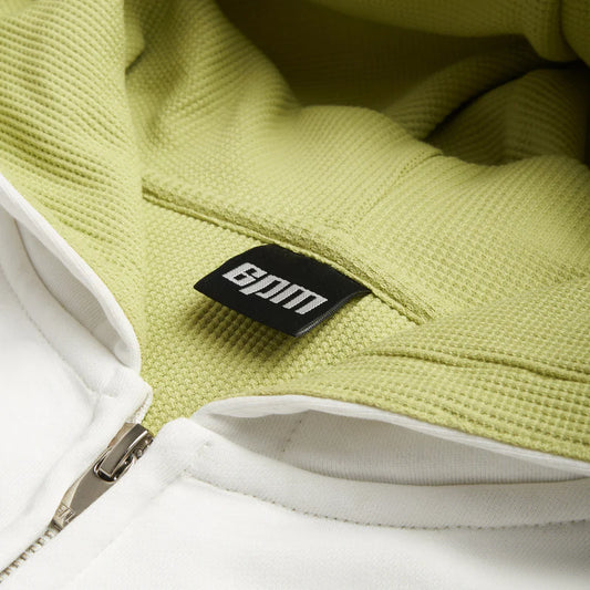 WAFFLE LINED ZIP HOODIE COCONUT WHITE