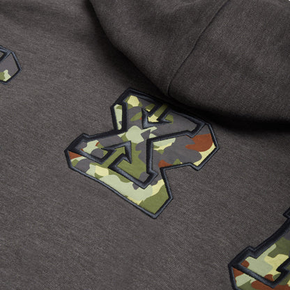 WAFFLE LINED ZIP HOODIE GREY CAMO