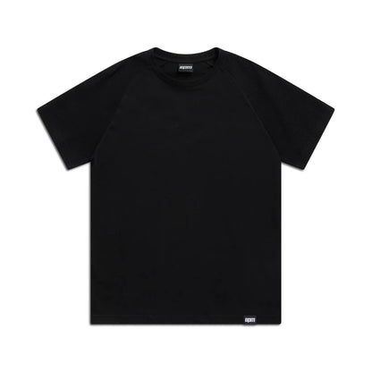 WAFFLE SLEEVE RAGLAN TEE BLACK