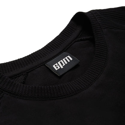 WAFFLE SLEEVE RAGLAN TEE BLACK