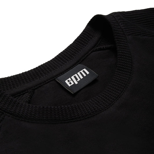 WAFFLE SLEEVE RAGLAN TEE BLACK